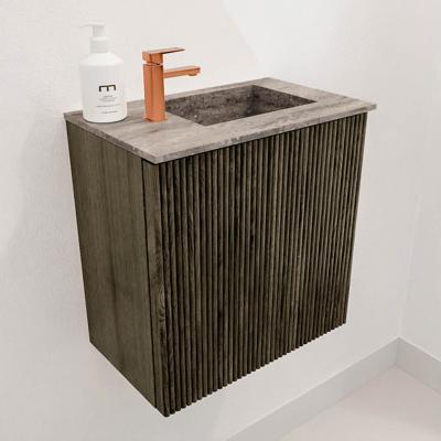 Toiletmeubel Mondiaz Joya Dlux | 40 cm | Meubelkleur Shadow | Faye wastafel Oza Wasbak Rechts | 1 kraangat