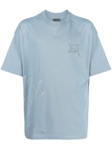 Musium Div. t-shirt en coton à effet taches de peinture - Bleu