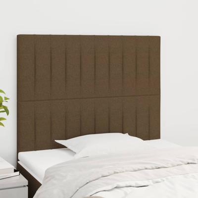 Hoofdborden 2 st 90x5x78/88 cm stof donkerbruin
