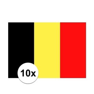 10x stuks Vlag van Belgie plakstickers