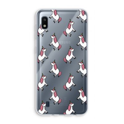 Eenhoorns overal: Samsung Galaxy A10 Transparant Hoesje