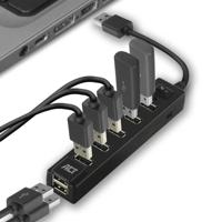 ACT connectivity usb hub 7 port met aanen uit schakelaar