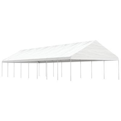 Prieel met dak 17,84x5,88x3,75 m polyetheen wit