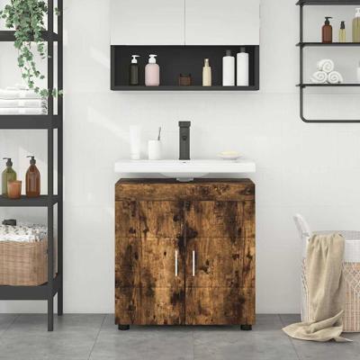 Badkamer wastafelkast met opslag Gerookt eiken 60 x 34 x 63 cm