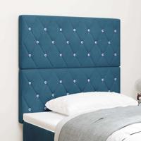 LED Hoofdbord met LED -striplichten Donkerblauw 100 cm Fluweel