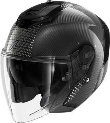 SHARK RS Jet Carbon Ikonik, Jethelm of scooter helm, Carbon-Zwart-Chroom DKU