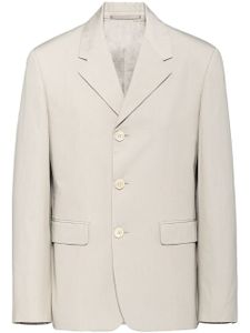 Prada blazer boutonné à patch logo - Tons neutres