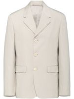 Prada blazer boutonné à patch logo - Tons neutres