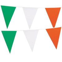 Ierland Sint Patricksday vlaggenlijn - 2x - vlaggetjes - 6.5 meter - kunststof - versiering