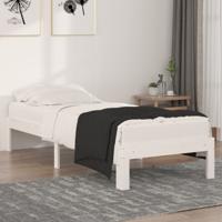 Bedframe massief hout wit 75x190 cm