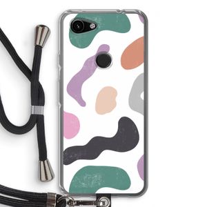 Memphis Shapes: Pixel 3a Transparant Hoesje met koord