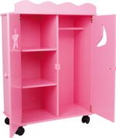 Poppen garderobe kast - roze