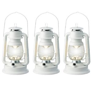 Stormlantaarn - set 3x - LED licht - wit - 34 cm