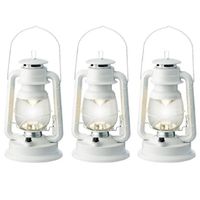 Stormlantaarn - set 3x - LED licht - wit - 34 cm