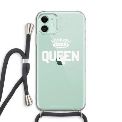 Queen zwart: iPhone 11 Transparant Hoesje met koord