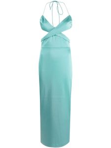 Alex Perry robe mi-longue en satin Mason courte à découpe - Vert