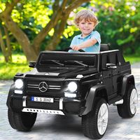 12V Kinderauto met Afstandsbediening met Muziek en Verlichting Gemotoriseerd Voertuig voor 3-8 Jaar 115 x 67 x 57 cm Zwart - thumbnail