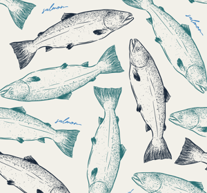 Slaapkamer behang met zalm
