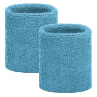Lichtblauwe pols zweetbandjes 2 stuks Lichtblauwe pols zweetbandjes 2 stuks