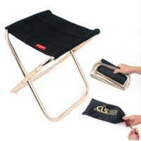 CLS buiten draagbare Auminum legering visserij Barbecue Folding Stool grootte: 24 8 * 22 5 * 27 cm (zwart)