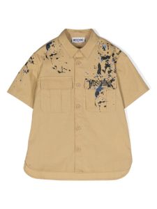 Moschino Kids chemise en popeline à imprimé taches de peinture - Tons neutres