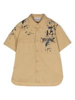 Moschino Kids chemise en popeline à imprimé taches de peinture - Tons neutres