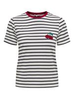 Only Onlheart Life S/s Tee Jrs Noos T-shirt Korte Mouw Cloud Dancer Night Sky / Red Cherry