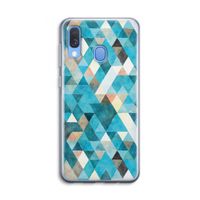 Gekleurde driehoekjes blauw: Samsung Galaxy A40 Transparant Hoesje