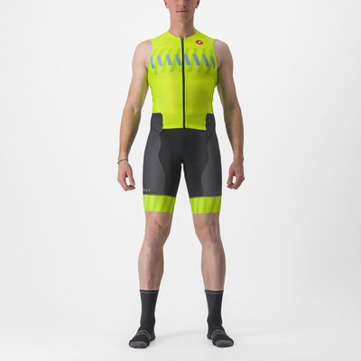 Castelli Free Sanremo 2 trisuit mouwloos groen/geel heren M Castelli Free Sanremo 2 trisuit mouwloos groen/geel heren M