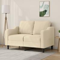 Tweezitsbank 120 cm stof crèmekleurig