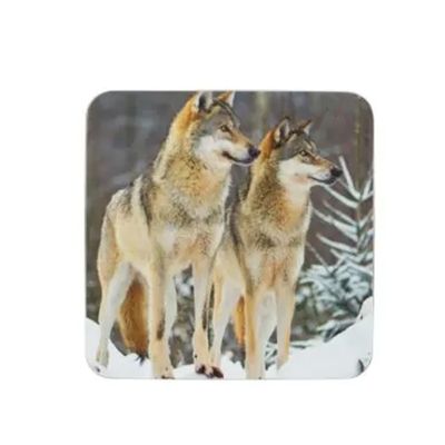 Onderzetter 2 wolven