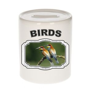 Dieren bijeneter vogel spaarpot - birds/ vogels spaarpotten kinderen 9 cm