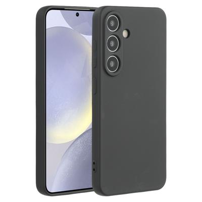 Lunso Samsung Galaxy S25 hoesje - Flexibel siliconen Backcover - Zwart