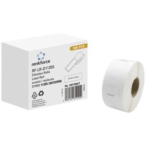 Renkforce Rol met etiketten Compatibel vervangt DYMO DYMO 11355 51 x 19 mm Papier Wit 500 stuk(s) Permanent hechtend Universele etiketten RF-6027854