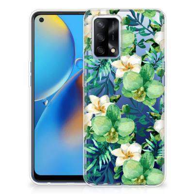 OPPO A74 4G | TPU Case | Orchidee Groen OPPO A74 4G | TPU Case | Orchidee Groen