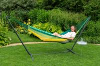 Hangmat met Standaard Tweepersoons 'Easy & Mexico' Tropical - Groen - Mexicaans - 150 kg - Tropilex Hangmat met Standaard Tweepersoons 'Easy & Mexico' Tropical - Groen - Mexicaans - 150 kg - Tropilex