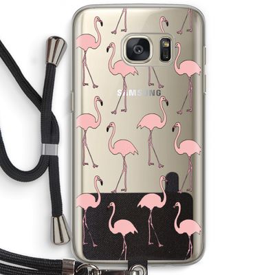 Anything Flamingoes: Samsung Galaxy S7 Transparant Hoesje met koord
