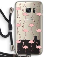 Anything Flamingoes: Samsung Galaxy S7 Transparant Hoesje met koord