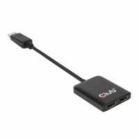 club3D CSV-6200 DisplayPort Adapter [1x DisplayPort stekker, Micro-USB 3.2 Gen 1 B bus (USB 3.0) - 2x DisplayPort bus] Zwart - thumbnail