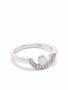 Loyal.e Paris bague Intrépide Petit Arc en or blanc 18ct ornée de diamants - Argent