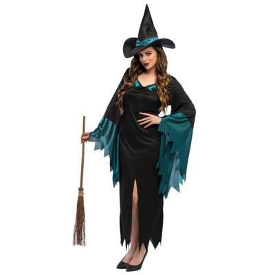 Heksenjurk - zwart / blauw - dames - Halloween verkleedkleding heks