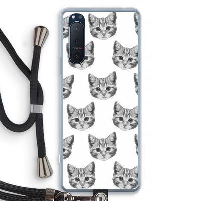 Kitten: Sony Xperia 5 II Transparant Hoesje met koord