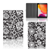 iPad 10.2 2019 | iPad 10.2 2020 | 10.2 2021 Tablet Cover Black Flowers - thumbnail