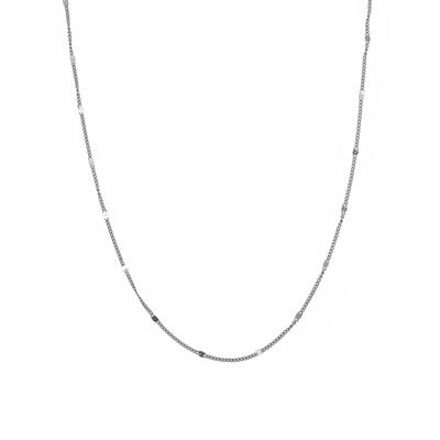 Ketting platte schake coin – Stainless Steel - Zilver
