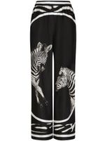 Dolce & Gabbana bas de pyjama en serge à imprimé zébré - Noir