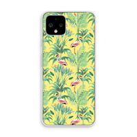 Flamingo party: Pixel 4 Transparant Hoesje