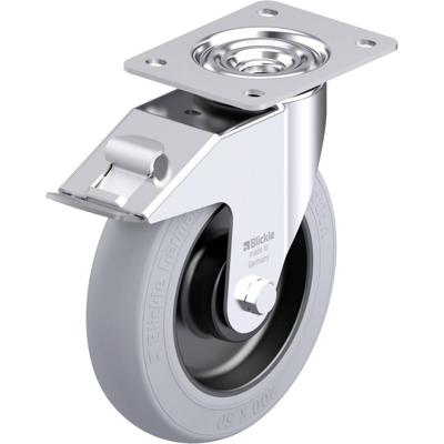 Blickle LE-POES 200KA-FI-SG Plaatstalen zwenkwiel Wieldiameter: 200 mm Draagvermogen (max.): 300 kg 1 stuk(s)