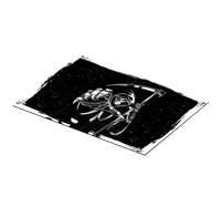 Moderne placemats Kwaad silhouet originele zelfklevende sticker