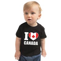 I love Canada t-shirt zwart voor babys