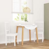 Eetkamerstoelen met kussens 2 st massief hout rubber wit